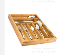 Tiroirs de cuisine réglables en bambou Rectangle Couverts Plateau Organisateur Conception pliable pour un rangement efficace des outils