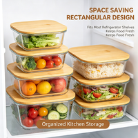 Boîte repas en verre de 1200 ml compatible micro-ondes, hermétique, pour la conservation des aliments, idéale pour les trajets quotidiens, le bureau et la maison