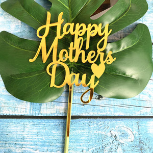 Feliz Día DE LA Madre Cake Topper para mamá Espejo acrílico Mamá Cumpleaños Madre Fiesta Decoraciones Suministros Y400 - Product Image 2