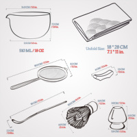 Coffret Cadeau Matcha en Porcelaine Japonaise Écologique et Durable Personnalisé ODM OEM – Ensemble de 7 Pièces : Bol en Céramique, Fouet (Chasen), Support, Cuillère et Service à Thé