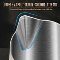 Pichet à mousse de lait classique, écologique et portable, 350 ml/600 ml (12 oz/20 oz)