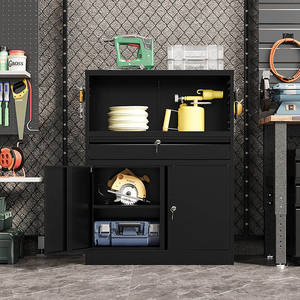 गृह कार्यालय के लिए JH-Mटेक लॉकिंग कैबिनेट धातु कैबिनेट 41.2 "साइड पेगबोर्ड टूल कैबिनेट स्टोरेज के साथ भारी शुल्क गैराज कार्यशाला - Product Image 4