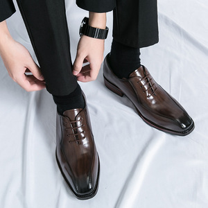 Factory Wholesale Genuine Leather Lace up Formal Business Office Work Dress <b>Shoes</b> for Men - Product Image 2