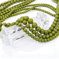 Perles en verre peintes de 6 mm, 8 mm, 10 mm, trou droit, couleur unie, pour bracelet bohème, accessoires de perlage DIY