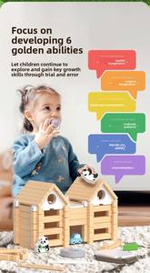 Jeu de <span class=keywords><strong>construction</strong></span> éducatif en bois pour enfants CE CPC, jouets de simulation <span class=keywords><strong>PC</strong></span>, blocs de <span class=keywords><strong>construction</strong></span> à assembler soi-même avec structure à mortaise et tenon - Product Image 5