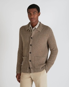 Maglione in <span class=keywords><strong>lana</strong></span> bollita da <span class=keywords><strong>uomo</strong></span> con colletto Cardigan con colletto e tasche marrone - Product Image 1
