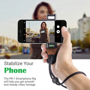 Plataforma de vídeo para teléfono inteligente con micrófono de escopeta, abrazadera de montaje con mango de agarre correa de muñeca para iPhone Samsung Galaxy Note y <span class=keywords><strong>mor</strong></span> - Product Image 4
