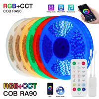 Bande lumineuse LED intelligente COB dimmable RGBWC RGBCCT haute luminosité 5M/Set 24V 849LED/M 12mm