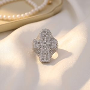Dope Jewelry USA Stock Hip Hop Iced Out Cross <b>Men</b> Women 925 Silver <b>Gold</b> Plated Channel Set VVS Moissanite <b>Ring</b> - Product Image 1
