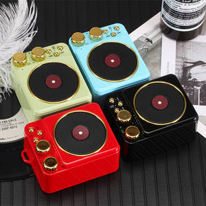 Record Player BT Speaker Portable Wireless Audio System, Retro Wood Grain Creative Small Speaker Gift - Product Image 5
