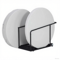 Table pliante ronde de banquet en plastique PE-HD de 60 pouces, 8 à 10 places, blanche et solide, pour l'extérieur, pour événements