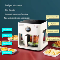 Friteuse à air multifonctionnelle entièrement automatique à chauffage rapide de 4 L, four électrique sans huile de 1200 W, utilisation domestique, acier inoxydable