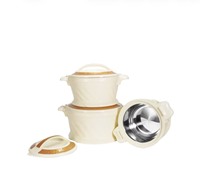 Marmite à fondue au design tourbillonnant unique, avec revêtement en acier inoxydable et couvercle à verrouillage, grande capacité de stockage alimentaire, accent bois, ensemble de service pour réceptions, 2.2L 4.2L 5.2L