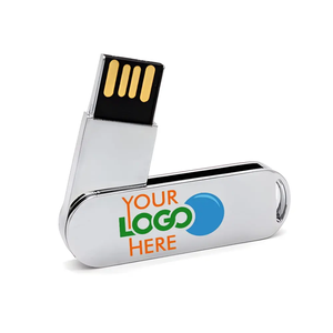 Nhập khẩu phụ kiện máy tính xoay kim loại Keychain USB <span class=keywords><strong>Flash</strong></span> Drive Pendrive với logo màu 1G 2G 4G 8G 16G 32G 64G 128G - Product Image 1