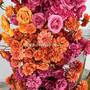 Wholesale Artificial Floral Wedding Arch <b>Flowers</b> Horn <b>Flower</b> Backdrop <b>for</b> Wedding Event <b>Decoration</b> Arch Supplies - Product Image 3