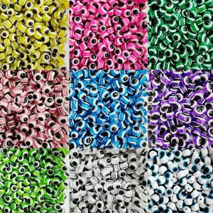 SOJI Wholesale Cheap 4mm 6mm 8mm 10mm Handmade Multicolour Round Shape Acrylic Resin Big Eye Beaded For Jewelry Making DIY Craft