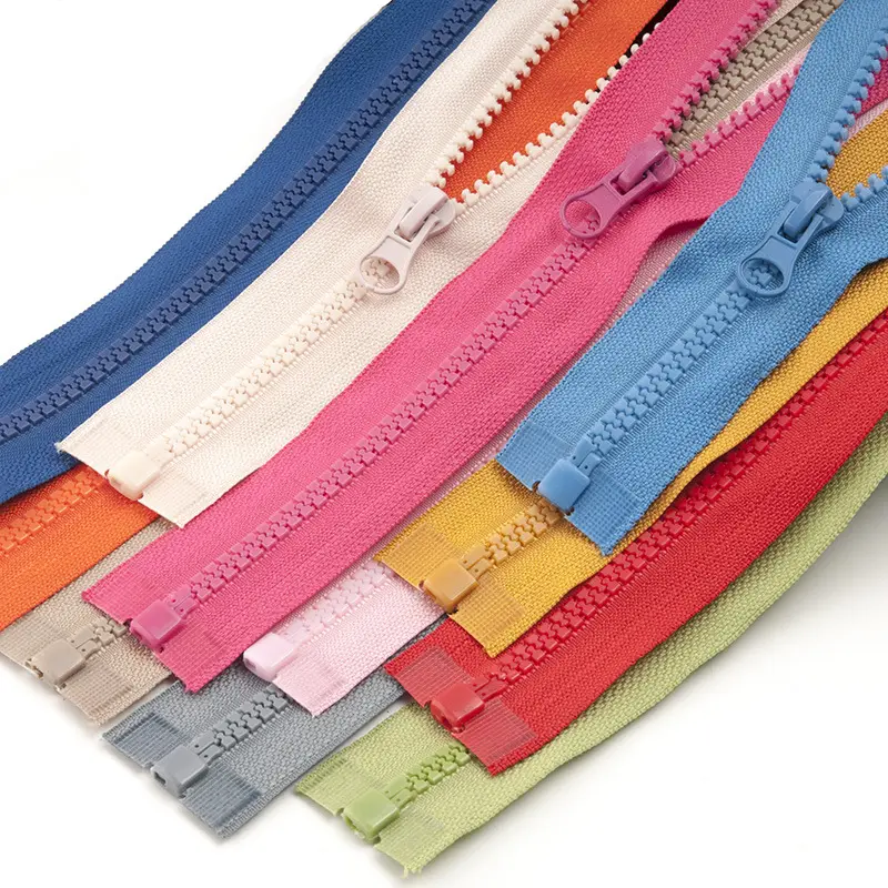 Sustainable Zippers for Clothes Factory Wholesale #5 Plastic Zipper Colourful Teeth Open-end Double-open Resin Zippers 30 Sm