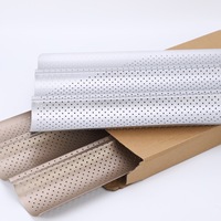Moule à pain baguette antiadhésif en acier au carbone, plaque ondulée perforée à 2, 3 ou 4 fentes, plateau de cuisson pour four, cuisine domestique, taille 38 cm