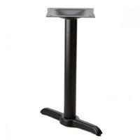 WEKIS Base de table contemporaine en T unipolaire en fonte métallique pour intérieur/extérieur Base en T moderne noire base en T base de mesa