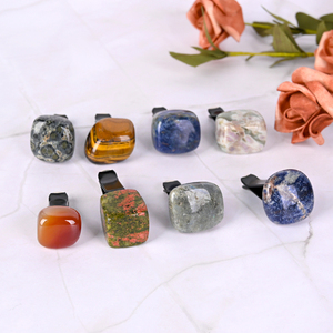 <b>Bow</b> Vent <b>Clips</b>, Natural Crystal <b>Bow</b> Car Diffuser Vent <b>Clip</b> Tumble Stones <b>Bow</b> Car Interior Decor Bling Car Accessories for Girls - Product Image 1
