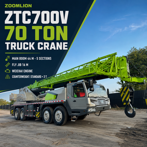 รถเครนเคลื่อนที่มือสอง 70 ตัน Zoomlion Ztc700v รถเครนติดรถบรรทุกมือสอง พร้อมเครื่องยนต์ Weichai ระบบไฮดรอลิกแบบยืดหดได้ - Product Image 1