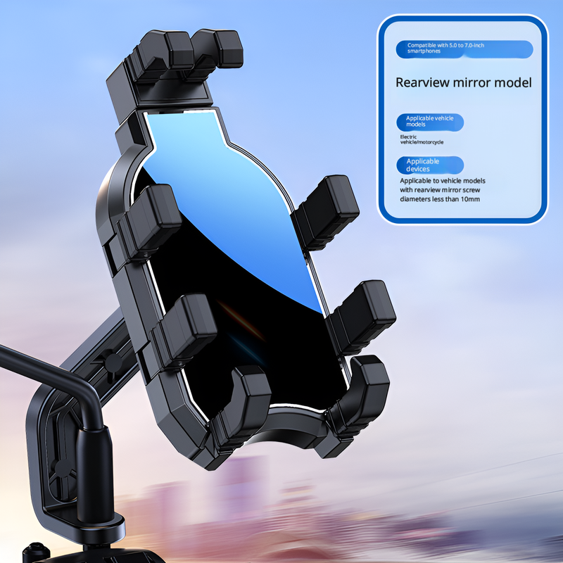 Black rearview mirror phone holder