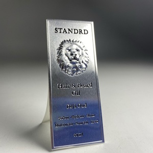 2025 Custom Self-Adhesive Waterproof <b>Metal</b> Adhesive Sticker Luxury Perfume Wine Bottles Engraved 3D Logo Brand Name Also Glasses - Product Image 3