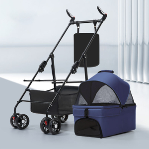 Passeggino Pieghevole Leggero <span class=keywords><strong>per</strong></span> Animali Domestici con Chiusura a Cerniera e Design Staccabile, Capacità 15kg <span class=keywords><strong>per</strong></span> Cani e Gatti di Piccola e Media Taglia - Product Image 6