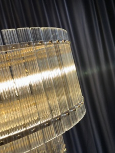Lustre RHOEM <span class=keywords><strong>San</strong></span> <span class=keywords><strong>Marco</strong></span> en verre, lustre rond à deux niveaux, grand lustre rond en verre, éclairage de luxe personnalisé pour salon de villa - Product Image 4