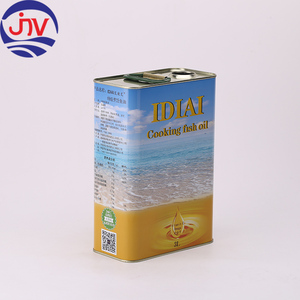 Boîte en fer blanc rectangulaire 3L avec impression offset de logo personnalisé, qualité alimentaire, pour huile d'olive, avec bouchon en plastique - Product Image 1