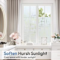 Película Decorativa de PVC con Patrón Moderno para Ventanas, Vinilo Esmerilado para Puertas, Protección Solar, Sin Adhesivo, para el Hogar