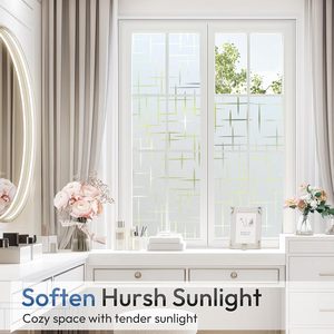 <span class=keywords><strong>Film</strong></span> décoratif pour fenêtre en PVC à motif moderne, <span class=keywords><strong>film</strong></span> de protection solaire givré non adhésif pour porte, autocollant pour la maison - Product Image 5