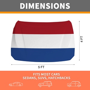 Bandera para Capó de Coche de Holanda para Aficionados al Fútbol, 4x5 pies, Personalizada, de Poliéster Elástico, para Desfiles - Product Image 2