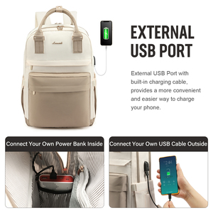 LOVEVOOK Zaini da Viaggio <span class=keywords><strong>per</strong></span> Ragazze 15.6 17 Pollici, Borsa Scolastica con Porta USB, Zaini Casual Impermeabili <span class=keywords><strong>per</strong></span> <span class=keywords><strong>Laptop</strong></span> da <span class=keywords><strong>Donna</strong></span> - Product Image 5