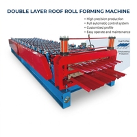 Machine de formage à froid de tôles de toiture trapézoïdales ondulées en zinc double couche IBR 1200 mm avec pompe à moteur pour la fabrication de tuiles Tr4-Tr6