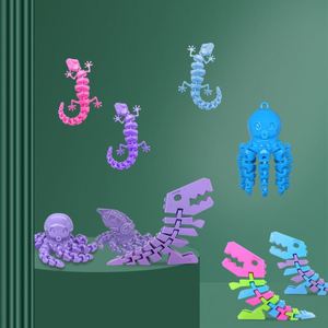 Modèle de jouet pour enfants imprimé en 3D, dinosaure réaliste articulé en trois dimensions, 2026 - Product Image 4