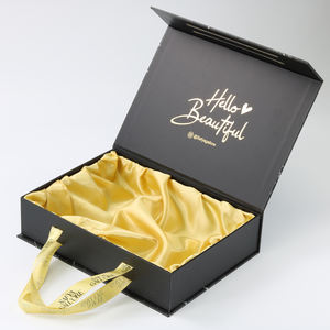 Boîtes rigides en carton marbré en matériaux recyclés personnalisés Poignées en ruban Laminage brillant Tiroir coulissant Boîte cadeau de luxe - Product Image 1