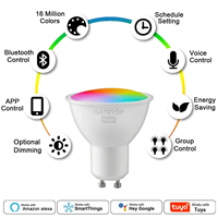 Ampoule LED Intelligente Tuya RGBW A60 GU10 C37 T37 6W 10W Dimmable WiFi Compatible Alexa et Google Home AC85V-265V