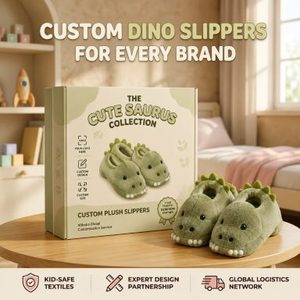 Pantofole Personalizzate a Forma di Dinosauro, Morbide Ciabatte Imbottite a Forma di Animale per Promozione del Marchio, Basso MOQ, OEM ODM - Product Image 6