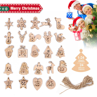 Calendário de Natal criativo Pingente De Madeira Etiqueta 24 Contagem Regressiva Digital Saco Do Presente Artesanato Pingente de Tag Do Presente de Alta Qualidade
