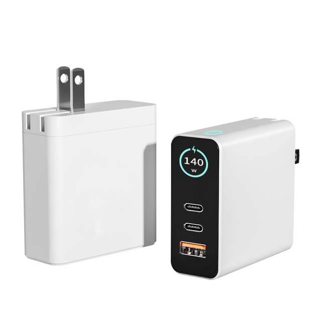 140W GaN Charger with US Foldable Plug & TFT Display Ultra Fast Charging for Laptops,Phones Tablets, Compact Portable for Travel