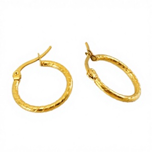 <span class=keywords><strong>Cenda</strong></span> Damen Edelstahl Geometrische Trendige Handgravierte Creolen Vergoldeter Schmuck - Product Image 1