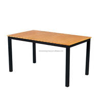 Table de salle à manger ronde en bois moderne bon marché aluminium extérieur pliant restaurant jardin