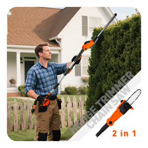 Vertak 20V Li-ion pin mạnh mẽ chải điều chỉnh xử lý dài đạt điện 2in1 không dây cực hedge tông đơ và cực chuỗi <span class=keywords><strong>Saw</strong></span> - Product Image 1