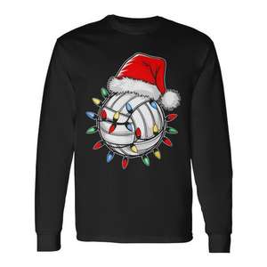 Santa Volleyball Ball - Camiseta de manga larga para niños y jóvenes, diseño navideño - Product Image 1