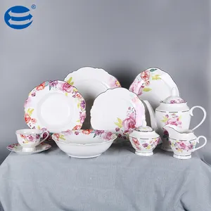 Turkey Market Brand Names Of Dinner Set New Bone China Round Dinner Set Wholesale