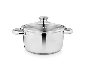 Cazuela amistosa de inducción de acero inoxidable con tapa de vidrio Cazuela para cocinar Cazuela inferior de inducción con tapa de vidrio - Product Image 2