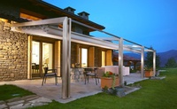 Pergola rétractable pour piscine au design unique, toit d'auvent à commande électrique, structure en aluminium, balcon, jardin extérieur, auvent anti-pluie