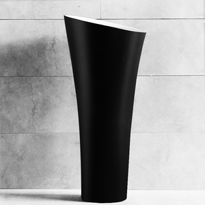 <b>Round</b> Ceramic Pedestal <b>Basin</b> Single Hole One Piece Freestanding Washbasin For Bathroom Household Use - Product Image 4