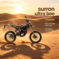 Moto électrique Surron Ultra Bee 74v 24.5kw noire 2026, moto tout-terrain électrique Sur Ron